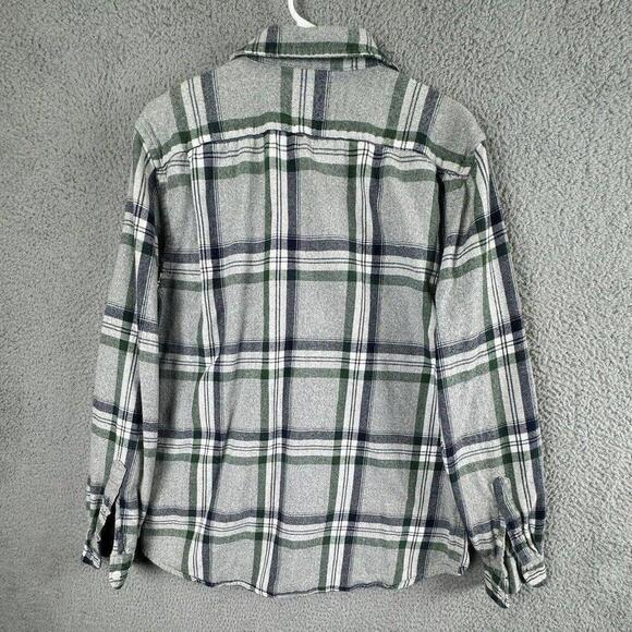Old Navy Shirt Mens L Gray Vintage Flannel Regular Fit Button Down Long Sleeve - Picture 2 of 7
